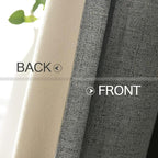 MIULEE Linen Texture Curtains for Bedroom Solid 100% Blackout Thermal Insulated Dark Grey Curtains Grommet Room Darkening Curtains/Draperies Luxury Decor for Living Room Nursery 52x120 Inch (2 Panels)