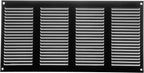 Repa Market Air Vent Cover 16x8 Inch (Outer Dimensions) Black Galvanized Steel Louvered Grill Cover with Mesh Screen/Wall or Ceiling Vent/HVAC Register for Indoor and Outdoor Ventilation