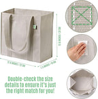 VENO 2-4 Pack Reusable Grocery shopping Bags, Small Tote Bag w/Handle Hard Bottom, Heavy Duty, Foldable Carrier