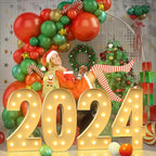 4FT Light Up Numbers, Large Marquee Numbers 0 for 10th 30th Birthday Decorations for Boy Girl, Giant Light Up Numbers for Party Anniversary, Marquee Letters Pre-Cut Mosaic Numbers for Balloons