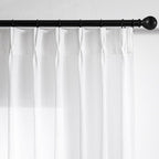MYSKY HOME Floor to Ceiling Curtains 108 Inches White Sheer Window Drapes 2 Panel Sets Pinch Pleated Draperies Linen Look Boho Fabric, Soft Cotton Blend Light Filtering for Living Room, 40W x 108L