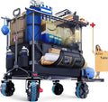 VIC 680lbs Super Cart & Table 1=5 Set, 480L Mega Capacity 54" Extra Long Double Decker Folding Wagon, Heavy Duty Collapsible Carts with Brakes, All-Terrain Big Wheels for Camping, Store, Shopping
