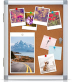 Enclosed Cork Bulletin Board Tamper-Proof Dispaly Case, Aluminium Frame, All-Weather Cork Noticeboard, Outdoor Enclosed Cork Board for School, Office, Restaurant, Hospital (20 X 16 Inches)