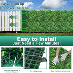 Greenery Grass Wall Panels, 40"x120" (33.33 sqft) Artificial Outdoor Ivy Privacy Fence Screen, UV-Anti Faux Boxwood Roll Grass Wall Panels for Garden Patio Balcony Decor