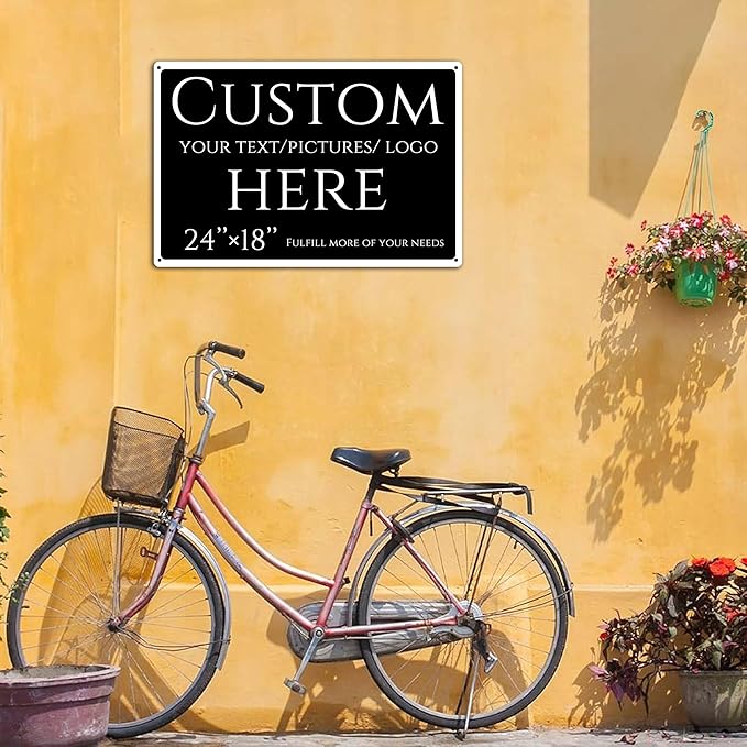 Custom Sign, personalized metal sign，Aluminum Weatherproof Metal Sign Multiple Sizes, Reflective，Customize for Office, Business, Workplace, office, Home, Delivery Signs(24 * 18 Inch)