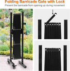 SMONTER Expandable Barricade Gate, 82" Metal Safety Barrier Gate with Casters, Accordion Garden Yard Fence Portable Dog Gates with Latch Indoor Outdoor