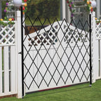 Single Folding Security Gate 7.22'Hx6.56'W Iron Accordion Security Gate Flexible Expanding Security Gate 360° Rolling Barricade Scissor Door with Padlock for Entry Security, Garage, Warehouse