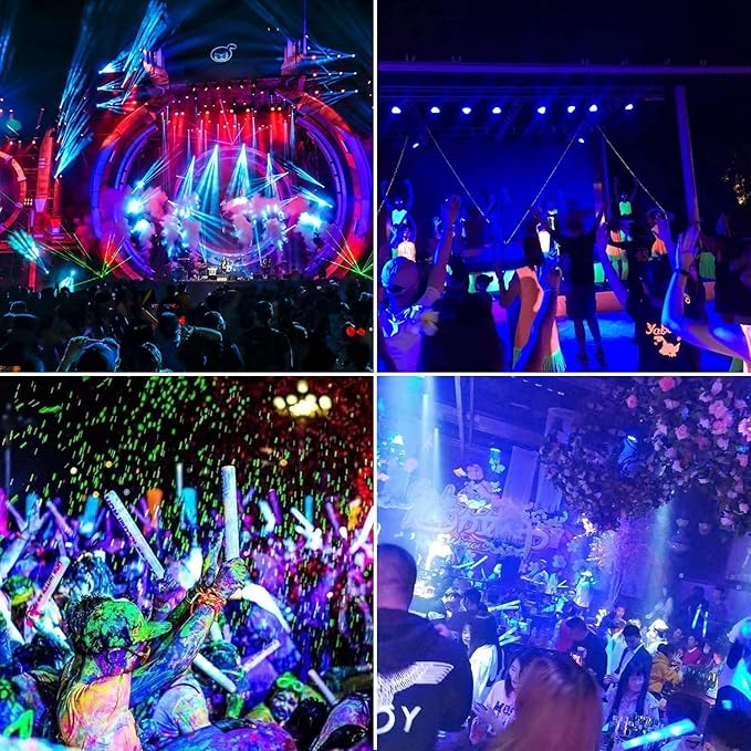 2 Pack 500W LED Black Lights,Outdoor Flood Blacklight Light with Plug, IP66 Waterproof 395nm to 410nm forGlow in The Dark, Dance Party, Stage Lighting, Body Paint, Fluorescent Poster, Neon Glow