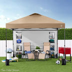 Best Choice Products 10x10ft Easy Pop Up Canopy w/Side Wall, 10 Pockets, Portable Carrying Case, 1-Button Setup, 4 Weight Bags - Sage Green