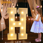 Pooqla 3FT Light Up Marquee Letters, Cool White and Warm White LED Large Lighted Marquee Birthday Decor, Giant Mosaic Letters Sign for Graduation Anniversary Wedding Party Decoration, Letter H
