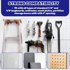 40Pcs Black Stainless Steel Pegboard Display Hooks Assortment Set, 2" 4" 6" 8" Garage Organization Peg Wall Hook Metal Slatwall Panel Hook Fit 1/8 and 1/4 Inch Pegboard for Retail