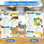Daofary Acrylic Sign Holder 5 x 7 Inches 4 Pack, Double-Sided Stand up Table Top Paper Holder, Store Sign Holders, Plastic Sign Display for Restaurants, Hotels, Office