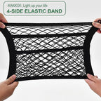 3 Layer Small Cargo Net,Cargo Storage Pocket Net, Mesh Elastic Pouch Organizer with Mounting Screws Hooks for Car,Rv, Trunk,Boats,SUV, Truck (2 Pack,11.8 x 9.8Inch,30 x25cm)