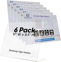 Mammoth DuraClear Acrylic Sign Holders 8.5 x 11 - Extra Thick and Durable Desktop Paper Sign Holders - Perfect for Retail and Booth Display Supplies - 6 Pack, Landscape