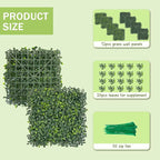 Grass Wall Panels, 10x10Inch 12Pcs UV-Anti Boxwood Greenery Panels with 50 Zip Ties, No Fade Artificial GrassWall Backdrop for Indoor Outdoor Privacy, Birthday Wedding Decor, Home Kitchen Decor