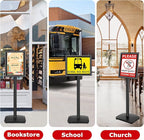 Heavy Duty Sign Holder Stand 8.5x11 Inch - Pedestal Floor Standing Sign Holder with Weighted Base - Vertical & Horizontal Poster/Menu Stand for Indoor/Outdoor Business Store Advertising, Black