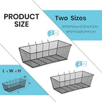 Sieral 4 Pcs Black Pegboard Baskets Metal Wire Shelf Baskets Peg Board Organizer Accessories Wall Mount Organizer Attachments for Garage Workbench Various Tool Accessories, 2 Sizes (Small, Medium)