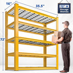 REIBII 72''H Garage Shelving 3010 LBS Storage Shelves Adjustable Metal Shelving 5 Tier Metal Shelves for Storage Industrial Shelf for Kitchen Pantry Warehouse Basement 72" H X 35.5" W X 16" D
