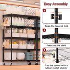 PrimeZone 2 Packs 36" W x 16" D x 79" H Wire Storage Shelves with Wheels, 5 Tier NSF Certified Heavy Duty Adjustable Kitchen Shelving Unit, Pantry Organizer Rack Rolling Metal Shelf for Garage Closet