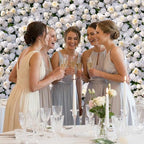 Artificial Luxury‌ Flower Wall Backdrop, Gorgeous 3D Silk Floral Backdrop for Wedding, Baby Shower, Party and Home Decor, Quick Assembly/Storage, Eco ＆ Pet Friendly, 2 pcs, Each Panel 2 * 8 ft
