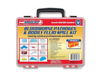 Rapid Care First Aid 839-LGBBK-1 Premium Bloodborne Pathogen & Bodily Fluid Spill Clean Up Kit, OSHA Compliant, Wall Mountable, 10" x 8" x 3.5",Red/Clear