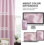 PONY DANCE Short Window Curtains - Kitchen Tiers Thermal Insulated Drapes Blinds Set Match with Curtain Panels for Girls Bedroom, 42 W x 36 L, Light Pink, 2 Pieces