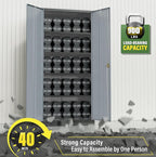 Greenvelly Metal Storage Cabinet,72 Inch Lockable Storage Cabinet with Doors and 4 Adjustable Shelves,Garage Storage Cabinets for Home,School,Gym(Black Grey)