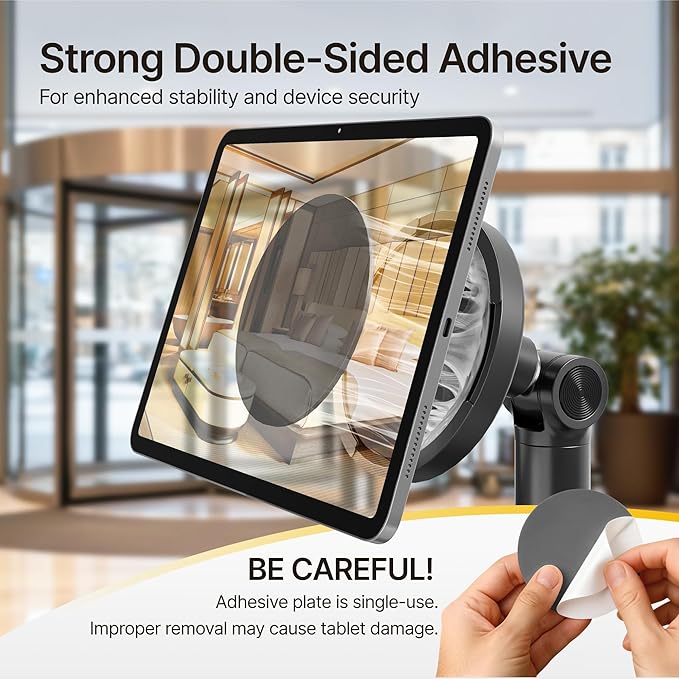 monTEK Anti-Theft Tablet Wall Mount, Universal Tablet Kiosk with Security Lock Fit 7”-15” Screen Size, Compatible with Ipad Series and Samsung Tab, Frameless Design, Black
