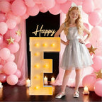 3FT/36 Inch Marquee Light up letters with Warm Lights,White Marquee letter A-Z for Birthday Party Large Mosaic Frame Letter Cardboard Pre-Cut Foam Board Sign Diy Decorations Anniversary (F)