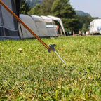 Hexagonal Carbon Steel Tent Ground Anchors with Threaded Spiral Design Camping Pegs for Beach Lawn Hard Soil Fabric-Friendly Caps for Tent Protection and Enhanced Stability