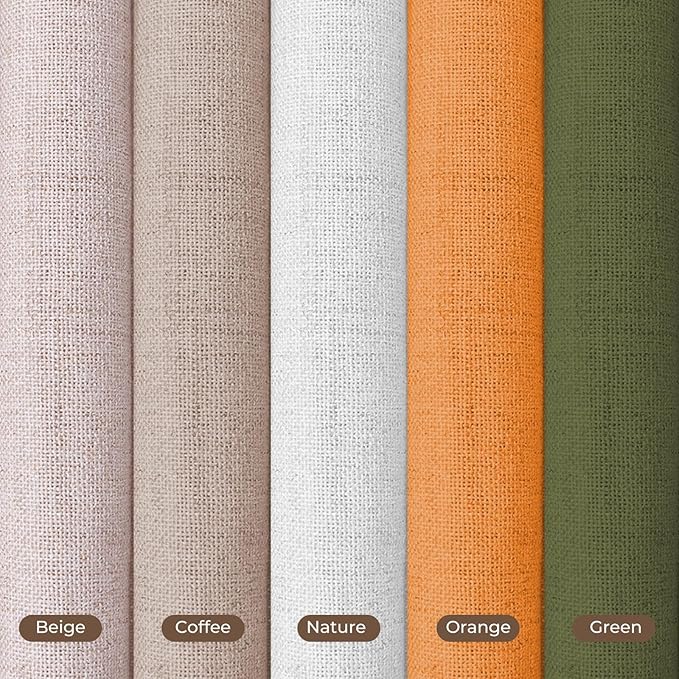 Faux Linen Semi Sheer Room Divider Curtain with Flexible Ceiling Track, Light Filtering Privacy Curtains for Patio Sliding Glass Door Living Room Bedroom Room Divider, Light Coffee, W72xL84, 1 Panel