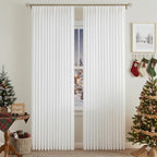 Vision Home White Pinch Pleated Semi Sheer Curtains Textured Light Filtering Window Curtains 90 inch for Living Room Bedroom Rayon Blended Pinch Pleat Drapes with Hooks 2 Panels 40" Wx90 L