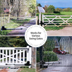 TOPENS AT6131S Solar Single Swing Gate Opener Medium Duty Automatic Gate Motor for Single Swing Gates Up to 18ft, Electric Driveway Gate Operator AC Powered with Solar Panel Remote Control Kit