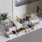 ZHIAI 8 Pack Clear Stackable Storage Drawer, Acrylic Drawer, Cosmetic Organizer, Plastic Organizer for Dresser, Under, Kitchen Cabinet, Pantry, Home Organization and Storage