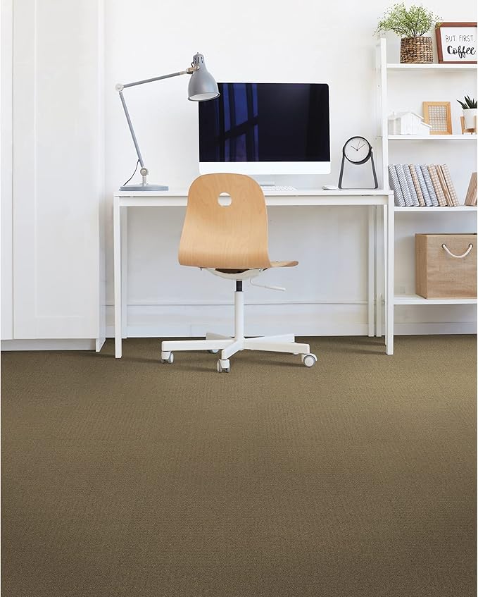 Mohawk Advance 24" x 24" Berber (Loop pile), 0.11" Pile Height, Carpet Tile, Nylon Fiber, Biscotti Color, (24 Tiles), (96 sqft/carton)