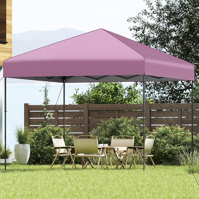 Tangkula 10x10 FT Pop Up Canopy, UPF50+ Portable Outdoor Tent with 8 Stakes, 4 Wind Ropes, Carrying Bag, Foldable Canopy Tent for Beach Party Event Camping