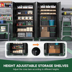 Letaya Metal Garage Storage Cabinets with Lock Door and Adjustable Shelves, Steel Tool Cabinets for Home,Office,Warehouse Organisieren (Black, 75" H)