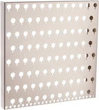 Angelynn's Wall Mounted Earring Holder Organizer Display for Small and Medium Women Post Stud Dangle Pierced Earrings, Hanging Closet Jewelry Storage Rack, Sariea Satin Nickel Silver 12"x12"