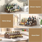 4 Set Large Wooden Tiered Riser Display Stands for Vendor Events,Stackable Perfume Organizer Cologne Stand for Men Women,Wooden Cupcake Dessert Stand,Wood Dessert Table Display Set,Food Display Risers for Party（12-11.2-10.4-9.6IN）