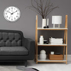 Sharp Atomic Analog Wall Clock - 12" Silver Brushed Finish - Sets Automatically- Battery Operated - Easy to Read - Easy to Use– Modern Design and Style