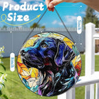 8″ Stained Glass Window Hanging Ornament, Black Labrador Retriever Stained Glass Suncatcher Ornament, Sun-Catcher Window Decor | Gifts for Dog Lovers, Dog Lover Gift, Pet Lover Gift