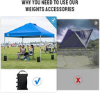 CROWN SHADES Sand Bags for Canopy Legs (150 LBS) Sandbags for Weight, Canopy Weights, Pop Up Tent Weights Bags, Black (Unfilled)