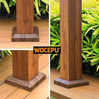 1 pcs 6"x6" (Actual: 5.5"x5.5") Aluminum Deck Post Base Cover, for Deck railings, Stairs, Patios, Porches Split Deck Post Skirt (Walnut Wood)