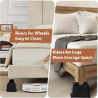 shouwuhho Bed Risers 4 inch, Furniture Risers Elevation in Heights 4 Inch Heavy Duty, Bed Lift Risers for Caster Wheels or Posts of Bed Table Couch, Support up to 6000 lbs, 4 Pack, Black