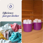 HOMZ 2-Pack Utility Tub, Large Plastic Storage Bucket with Rope Handles, 17 Gallon, Purple - Portable Indoor and Outdoor Buckets for Kitchen, Laundry, Garden, Bathroom, and Garage Organization