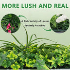 Artificial Boxwood Wall Panels, 20''x20'' 6pcs Grass Wall Panels with Mint Plant Leaves, Greenery Backdrop Privacy Screen with UV Protection, Green Grass Wall for Garden Indoor Outdoor Decor