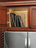 Rev-A-Shelf 18" Baking Sheet Shelf Organizer for Wall and Base Kitchen Cabinets, Divider Pan Rack Storage Wires for Cupboards, Chrome, 597-12CR-2-1