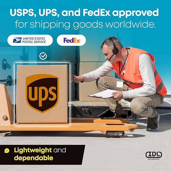 Medium Moving & Shipping Boxes 12x9x6 inches (10-Pack) - Extra Strength 200 lb vs Regular - Corrugated Packing Boxes for Moving Medium Volume - Strong Packaging Box - Carton Box by IDL Packaging