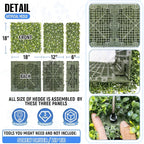 E&K 126" Wx72 Hx12 D Artificial Boxwood Hedge Wall with White Flowers, Artificial Outdoor Privacy Wall for Balcony Backyard Office, Indoor Divider Freestanding Greenery Backdrop