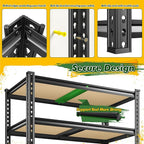 72.1" H Garage Shelving 2030LBS Garage Storage Shelves, 5 Tier Adjustable Metal Shelving, Storage Shelves for Storage, Basement, Warehouse, Pantry, Kitchen, 35.5" W x 15.7" D x 72.1" H, Black